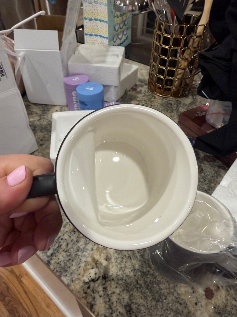 Matte Black Ceramic heart Coffee Mug - Set of 2 NWT - Picture 3 of 3